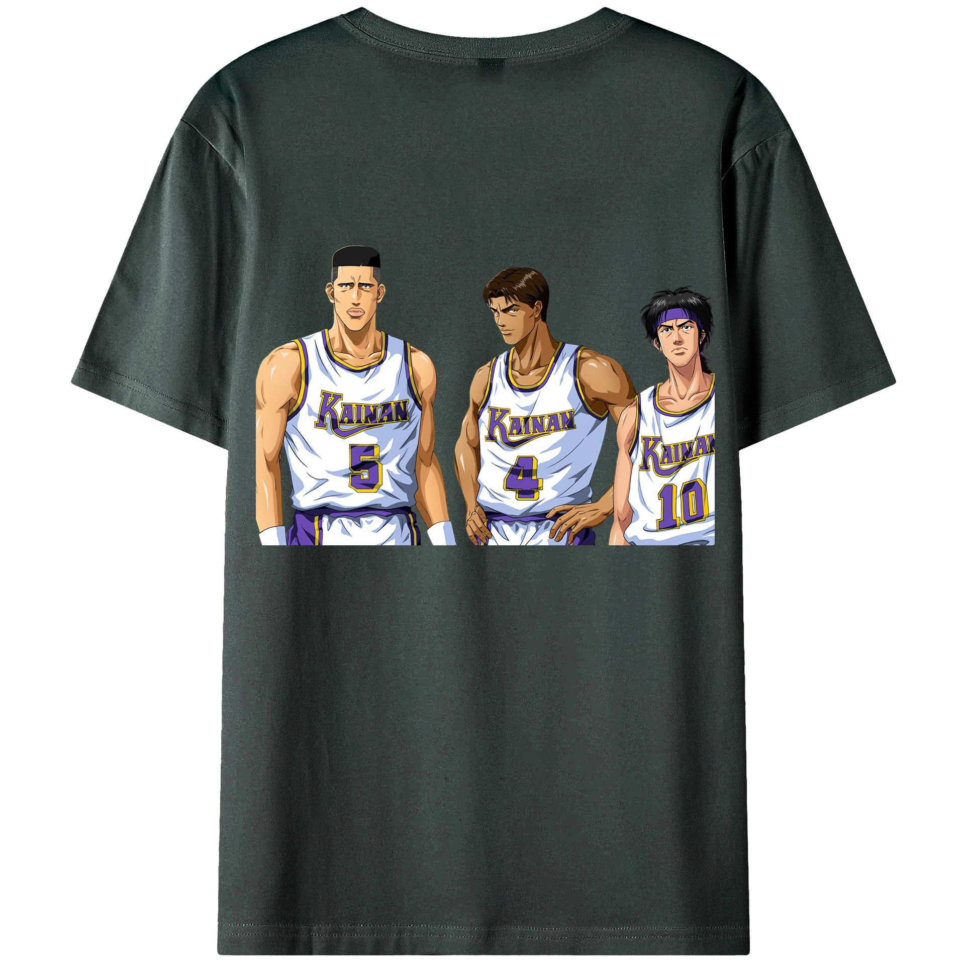 （画像用） SLAM DUNK／スラムダンク 綿100％ メンズ半袖Tシャツ（バックプリント） 通気性